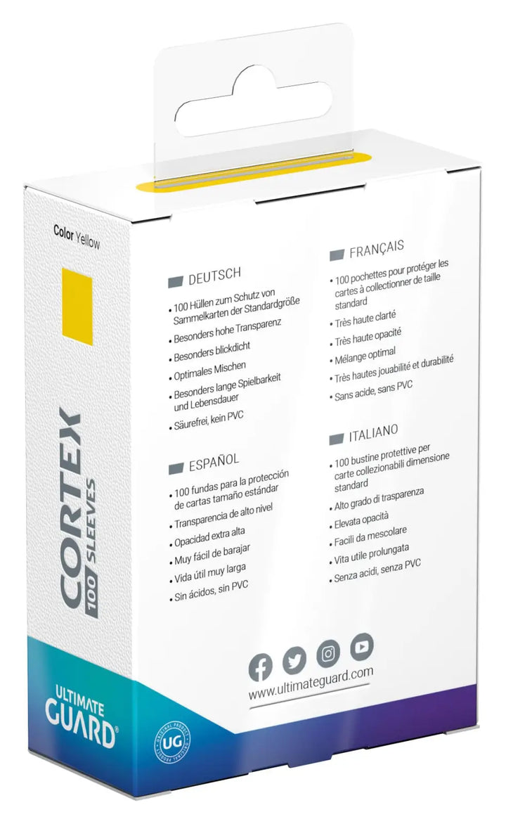 Sleeves: Ultimate Guard - Cortex - Yellow (100) - Ultimate Guard - Accessories