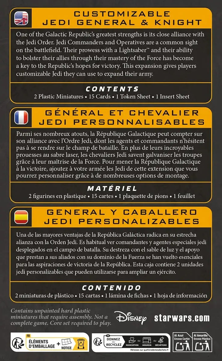 Star Wars: Legion - Customizable - Jedi General & Knight (EN/DE/FR/ES) - Atomic Mass Games - Miniature Games