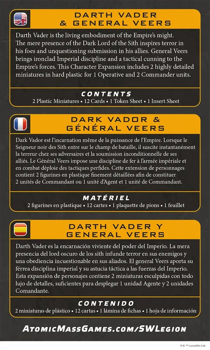 Star Wars: Legion - Darth Vader & General Veers (EN/DE/ES/FR) - Atomic Mass Games - Miniature Games