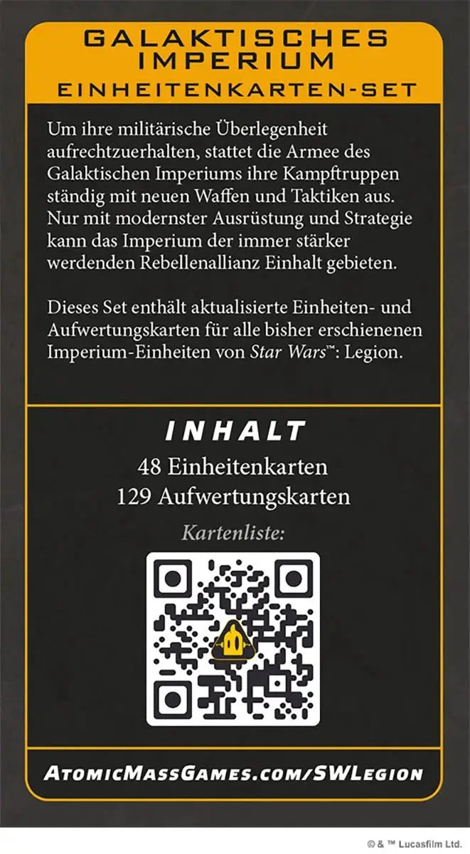 Star Wars: Legion - Kartenset - Einheiten - Galaktisches Imperium (DE) - Atomic Mass Games - Miniature Games