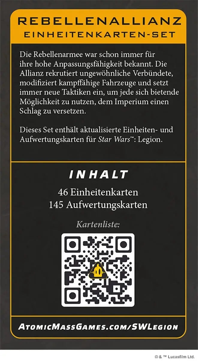 Star Wars: Legion - Kartenset - Einheiten - Rebellen Allianz (DE) - Atomic Mass Games - Miniature Games