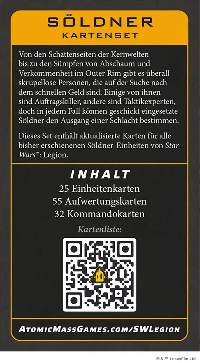 Star Wars: Legion - Kartenset - Einheiten - Söldner (DE) - Atomic Mass Games - Miniature Games