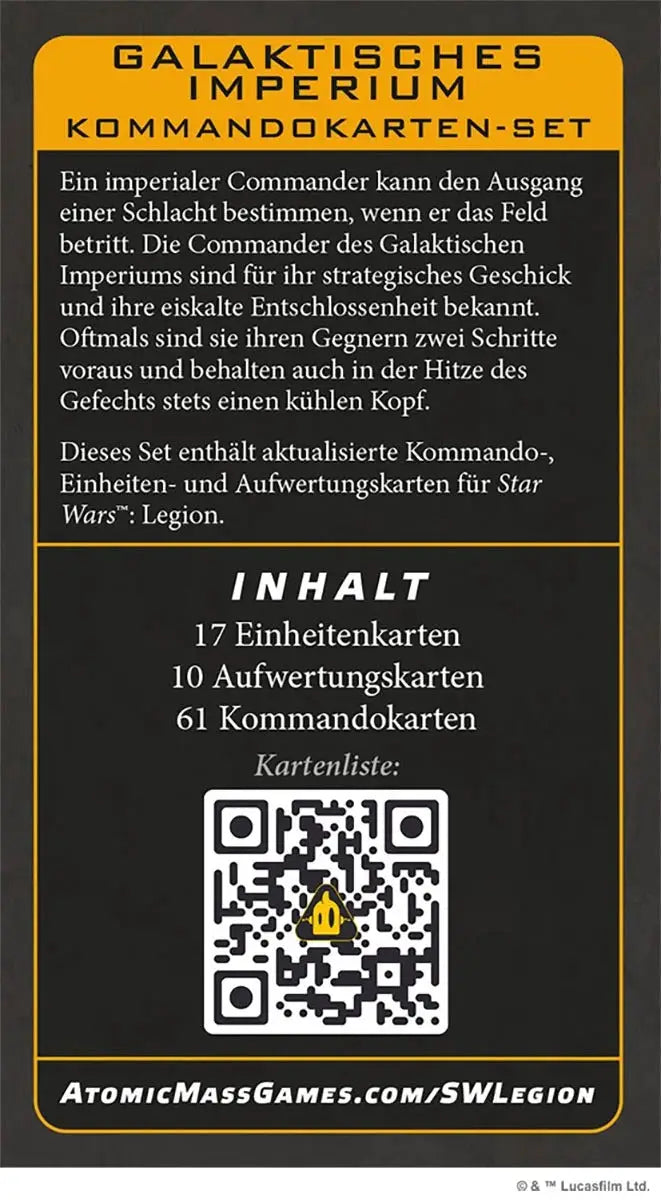 Star Wars: Legion - Kartenset - Kommando - Galaktisches Imperium (DE) - Atomic Mass Games - Miniature Games
