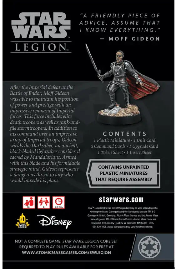 Star Wars: Legion - Moff Gideon Commander (EN) - Atomic Mass Games - Miniature Games