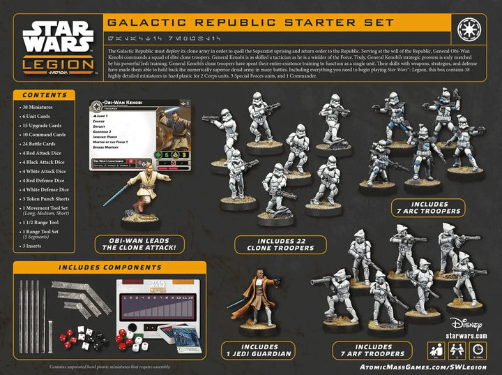 Star Wars: Legion - Starter Set - Galactic Republic (EN/DE/ES/FR) - Atomic Mass Games - Miniature Games