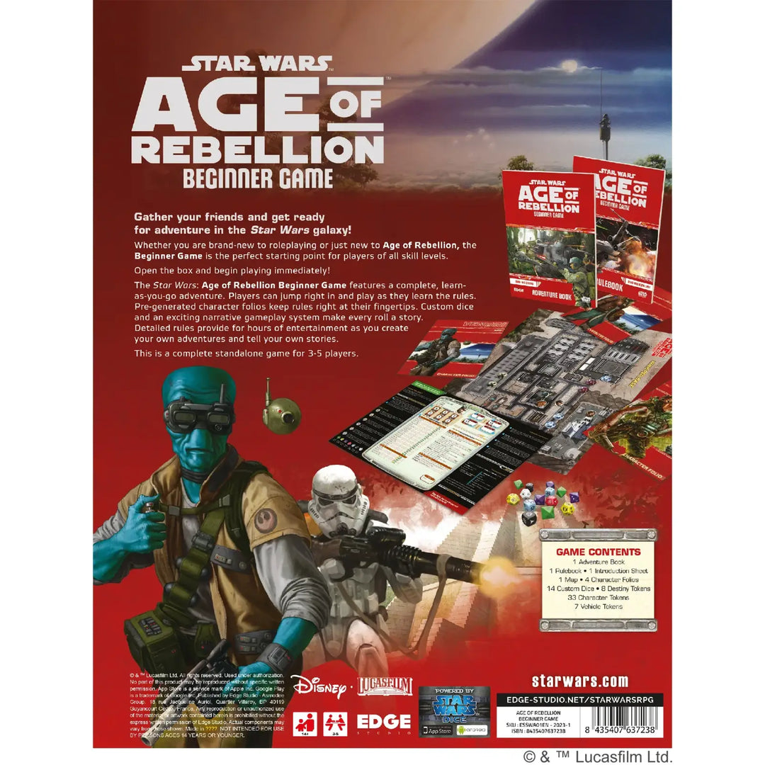 Star Wars RPG: Age of Rebellion Beginner Game (EN) Edge Studios Roleplaying Games