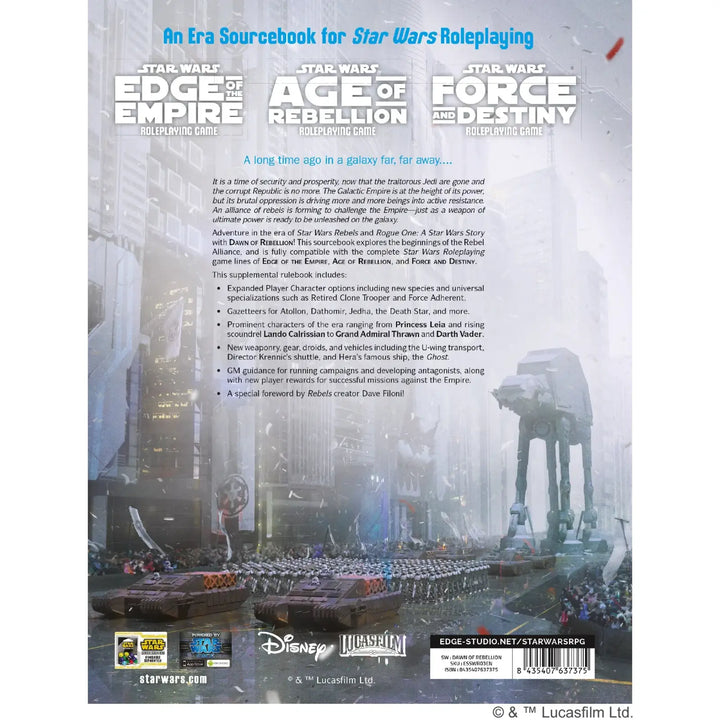 Star Wars RPG: Dawn of the Rebellion (EN) - Edge Studios - Roleplaying Games