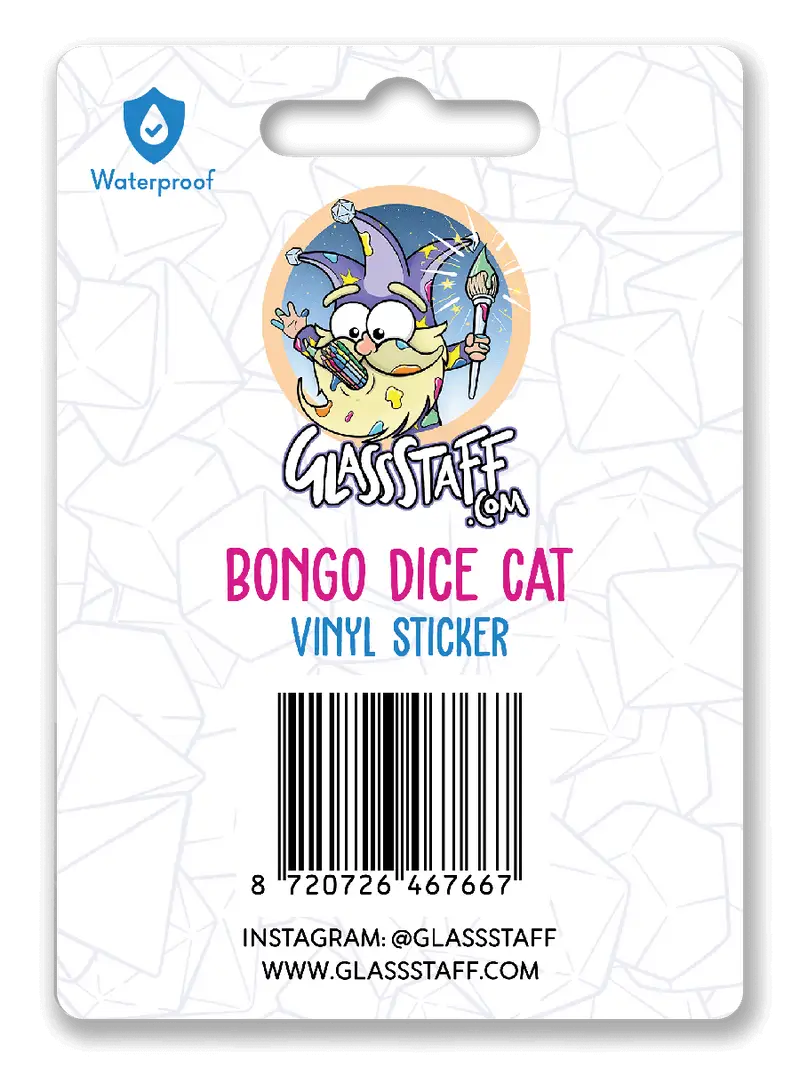 Sticker: Bongo Dice Cat - Glassstaff - Accessories