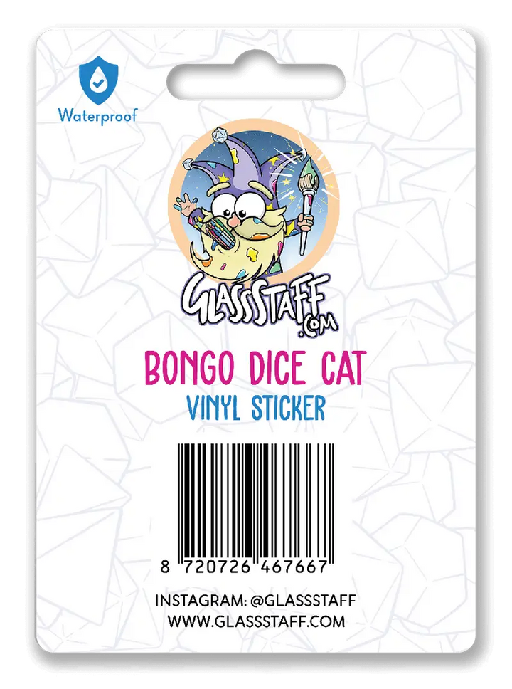 Sticker: Bongo Dice Cat - Glassstaff - Accessories