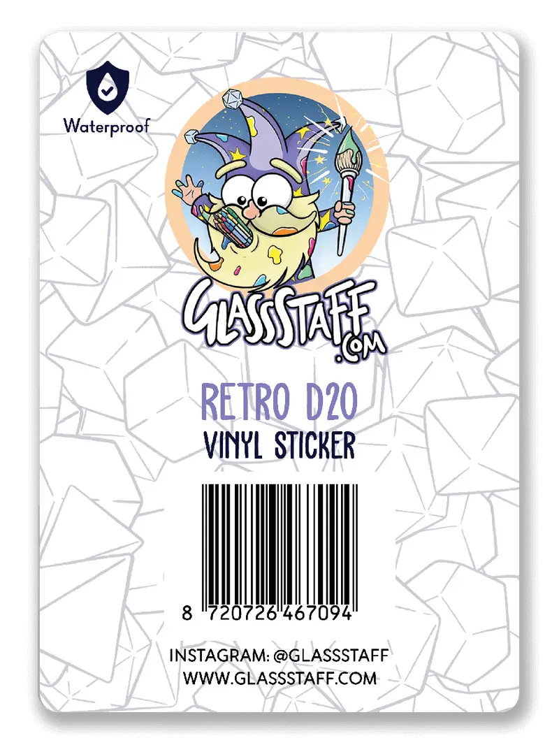 Sticker: Holographic - Retro D20 - Glassstaff - Accessories