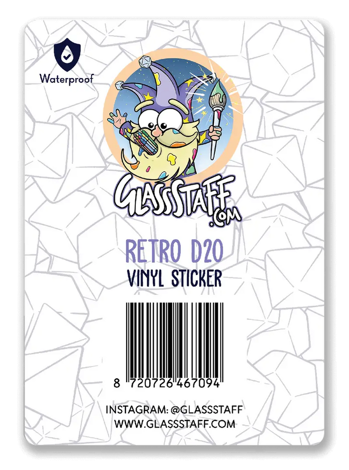 Sticker: Holographic - Retro D20 - Glassstaff - Accessories