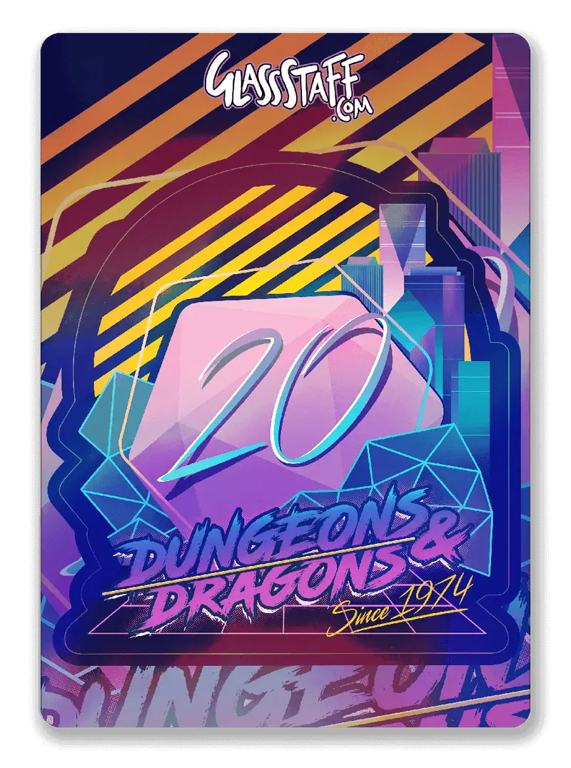 Sticker: Holographic - Retro D20 - Glassstaff - Accessories