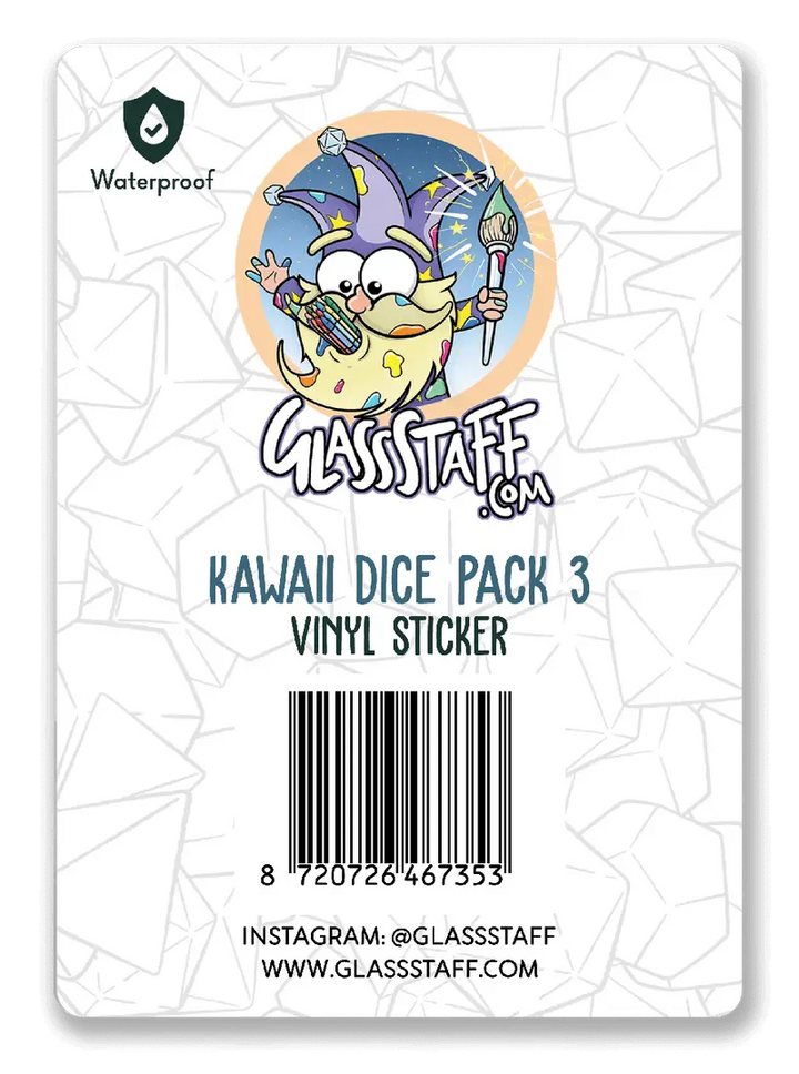 Sticker: Kawaii Dice - Pack 3 - Glassstaff - Accessories
