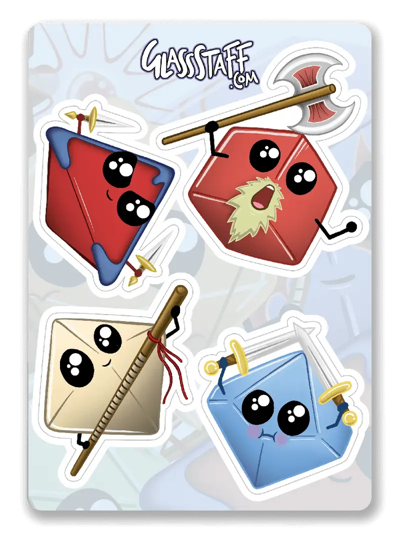 Sticker: Kawaii Dice - Pack 3 - Glassstaff - Accessories