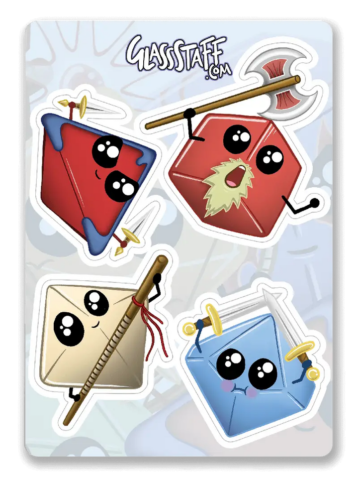 Sticker: Kawaii Dice - Pack 3 - Glassstaff - Accessories