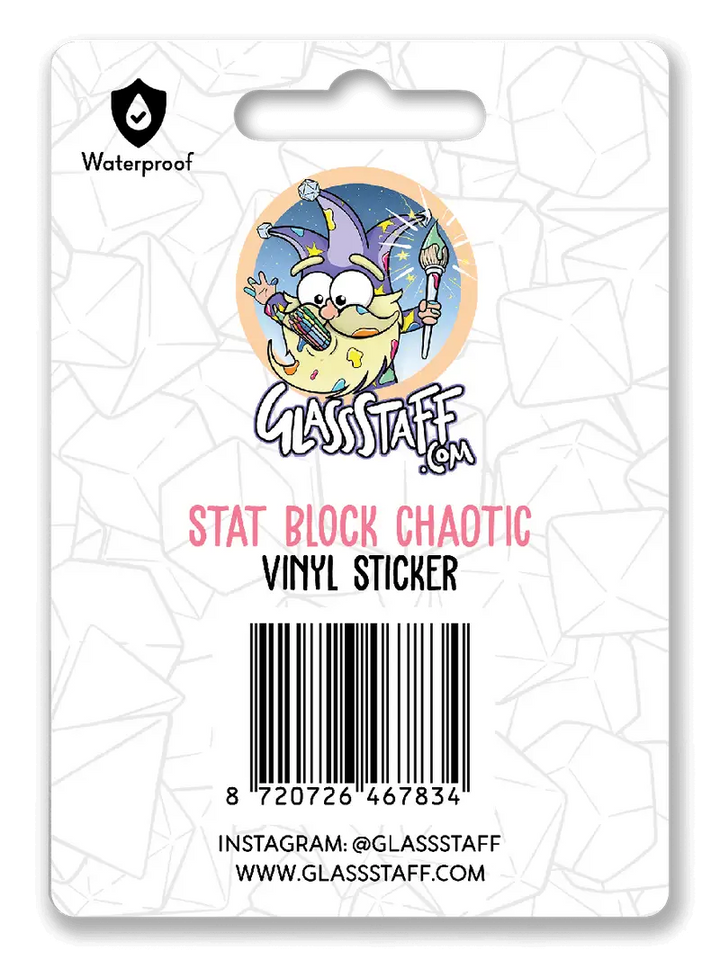 Sticker: Stat Block - Chaotic - Glassstaff - Accessories