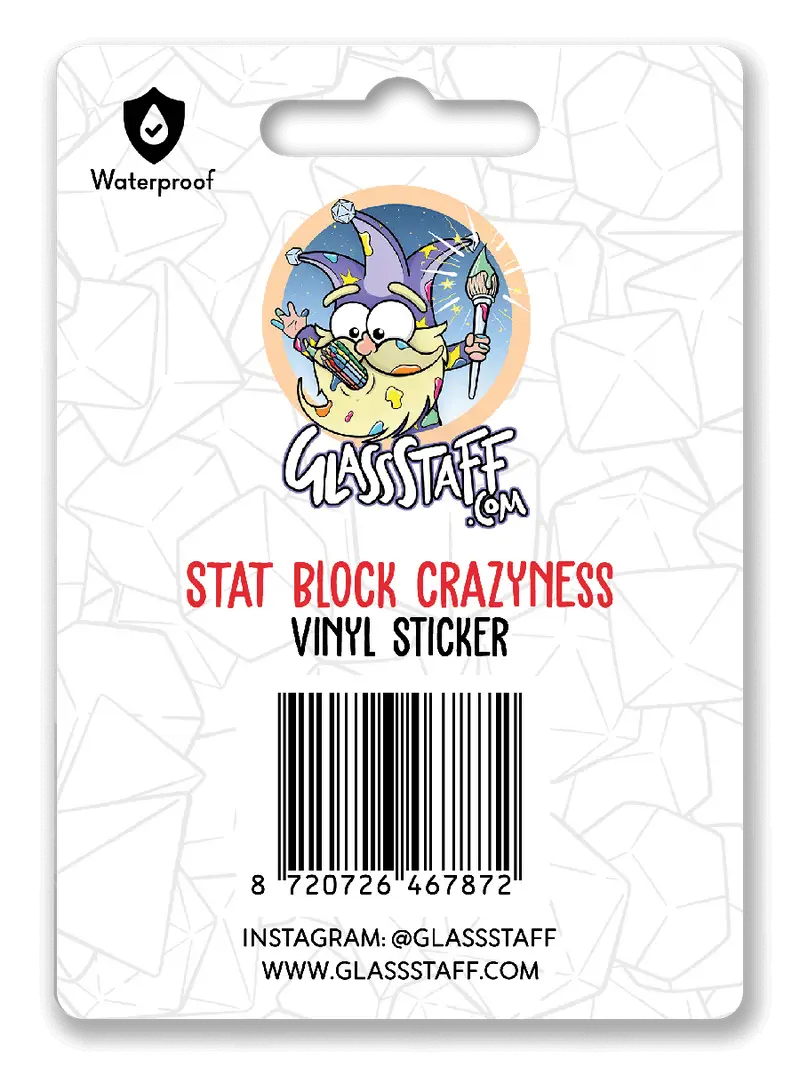 Sticker: Stat Block - Crazy - Glassstaff - Accessories