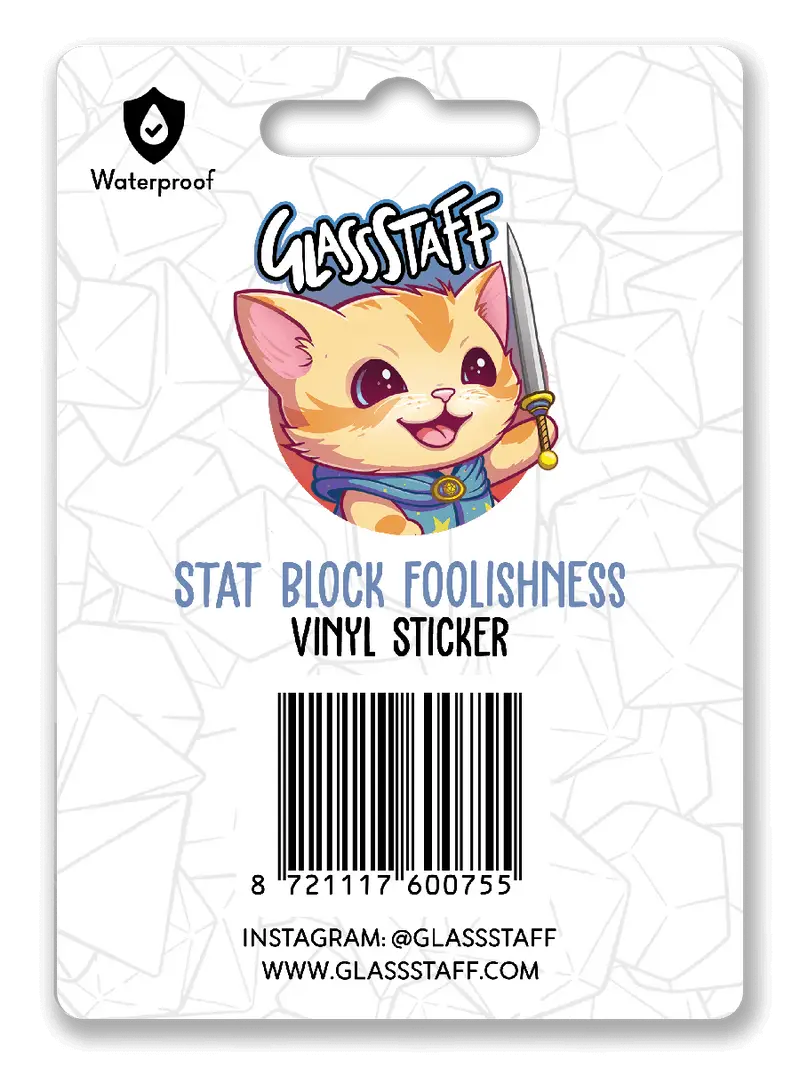 Sticker: Stat Block - Foolishness - Glassstaff - Accessories