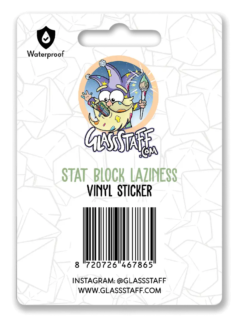 Sticker: Stat Block - Laziness - Glassstaff - Accessories