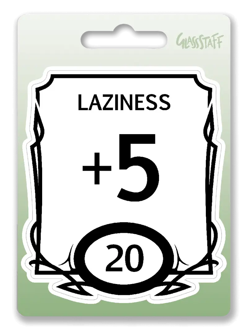 Sticker: Stat Block - Laziness - Glassstaff - Accessories