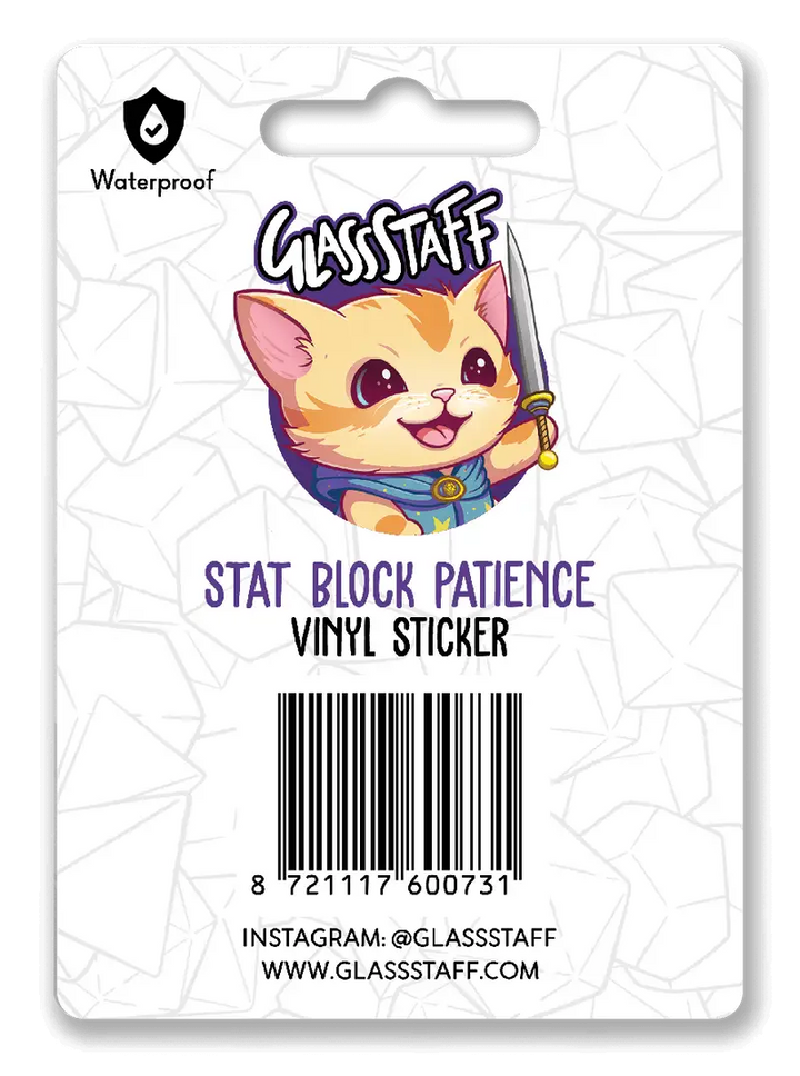 Sticker: Stat Block - Patience - Glassstaff - Accessories