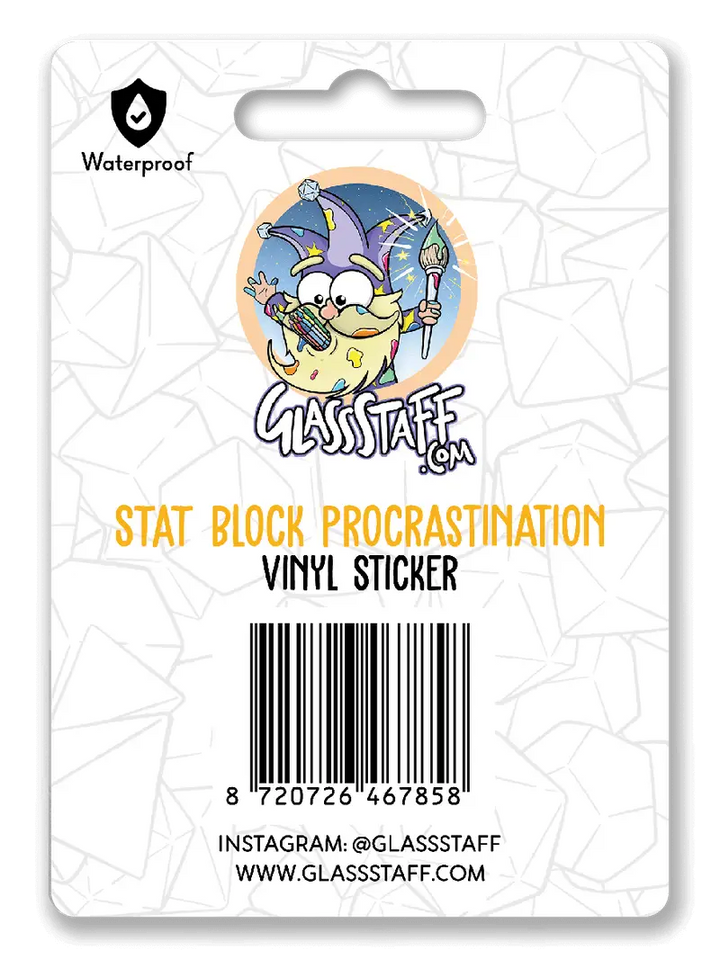 Sticker: Stat Block - Procrastination - Glassstaff - Accessories