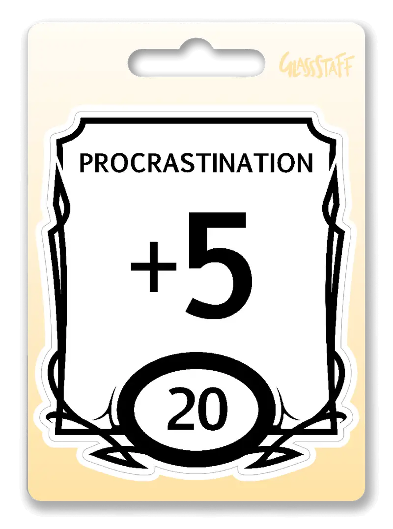 Sticker: Stat Block - Procrastination - Glassstaff - Accessories