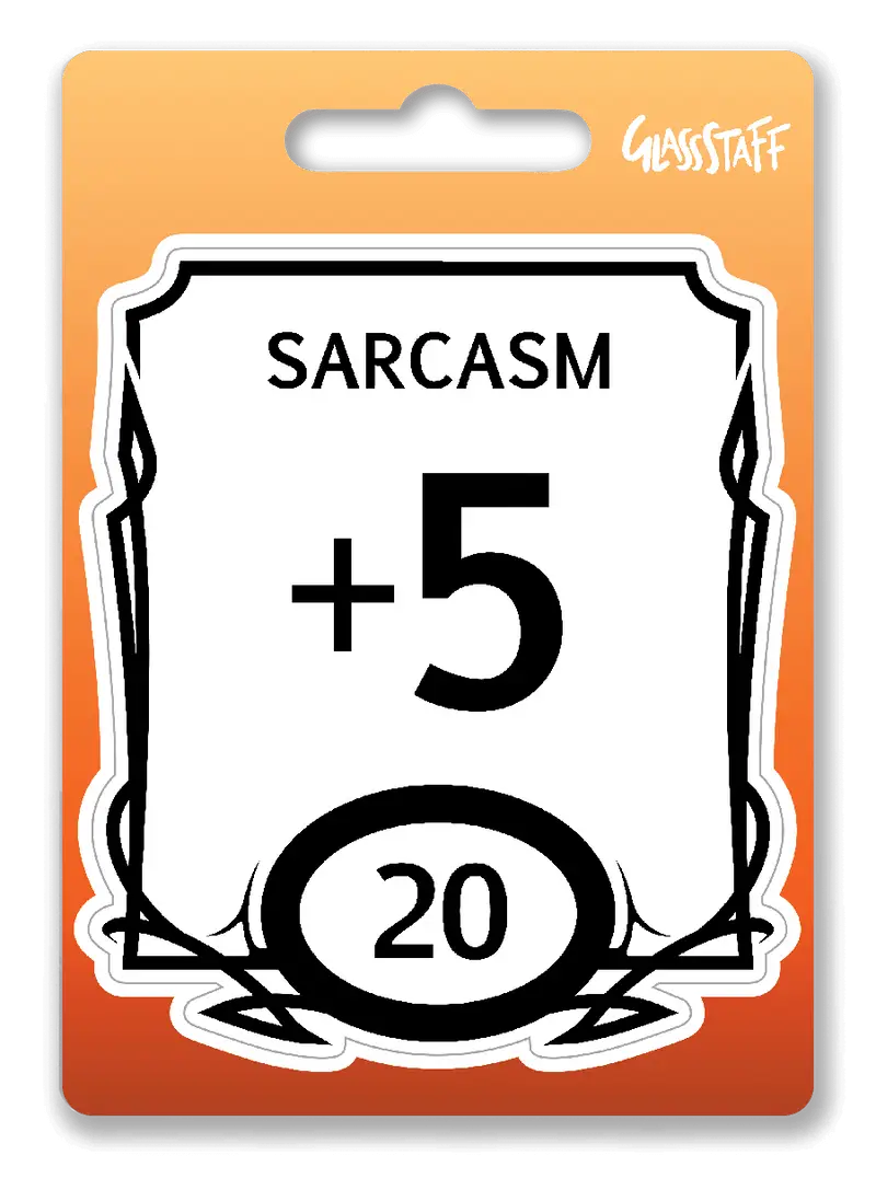 Sticker: Stat Block - Sarcasm - Glassstaff - Accessories