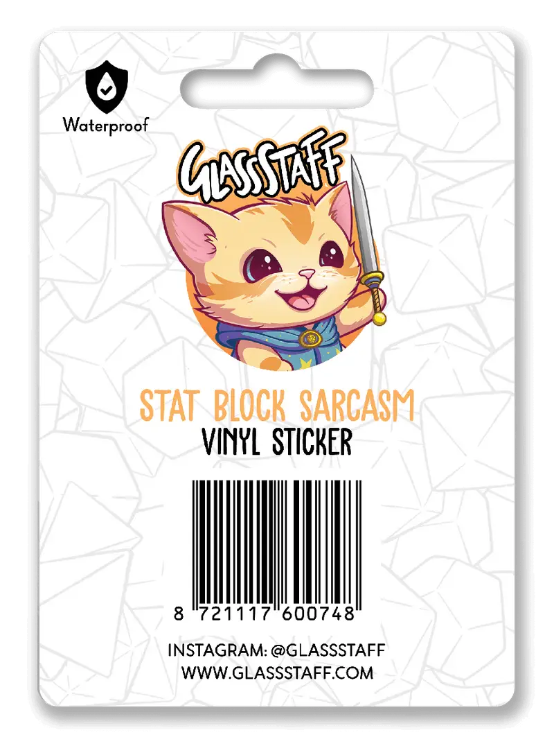 Sticker: Stat Block - Sarcasm - Glassstaff - Accessories