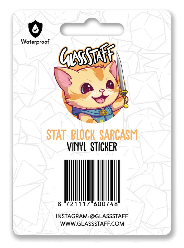 Sticker: Stat Block - Sarcasm - Glassstaff - Accessories