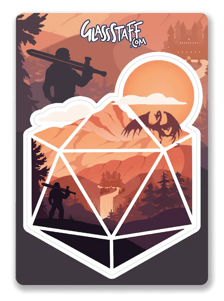 Sticker: The D20 Hero - Glassstaff - Accessories