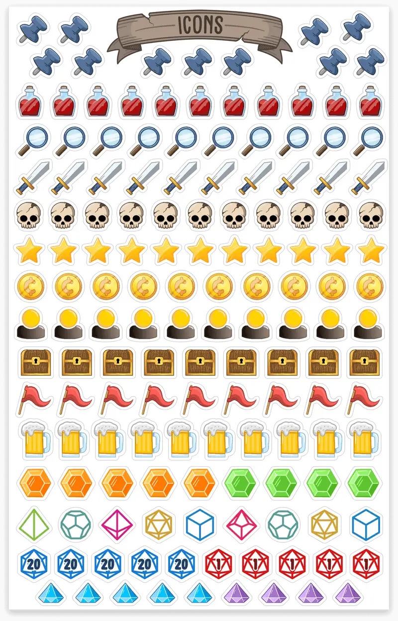 Sticker: TTRPG Notebook Minis - Glassstaff - Accessories