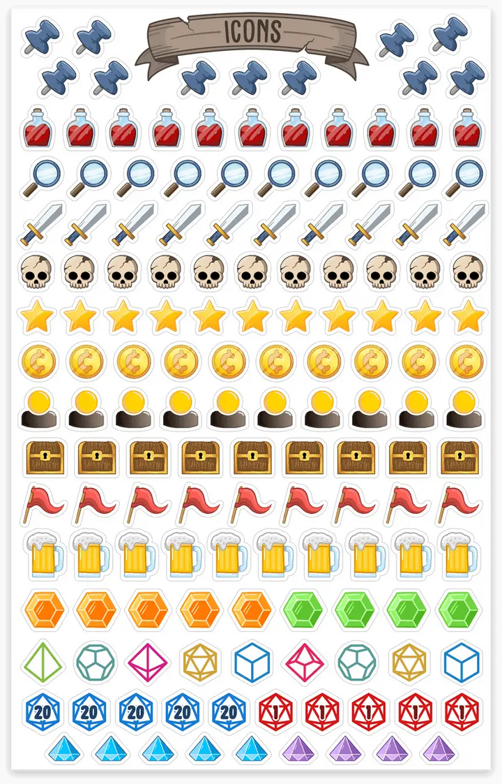 Sticker: TTRPG Notebook Minis - Glassstaff - Accessories