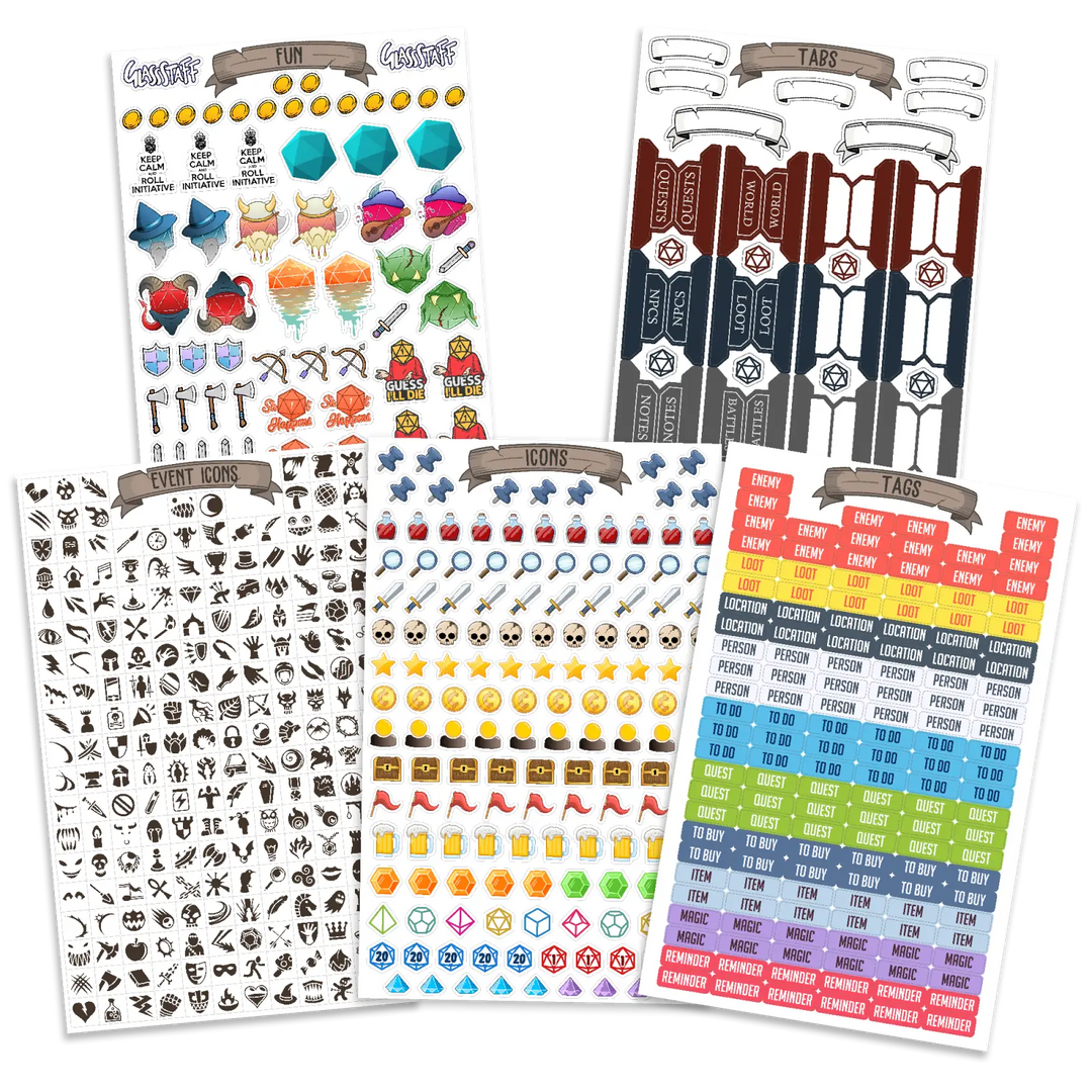Sticker: TTRPG Notebook Minis - Glassstaff - Accessories