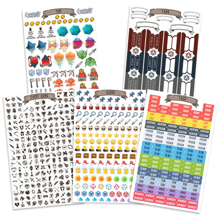 Sticker: TTRPG Notebook Minis - Glassstaff - Accessories