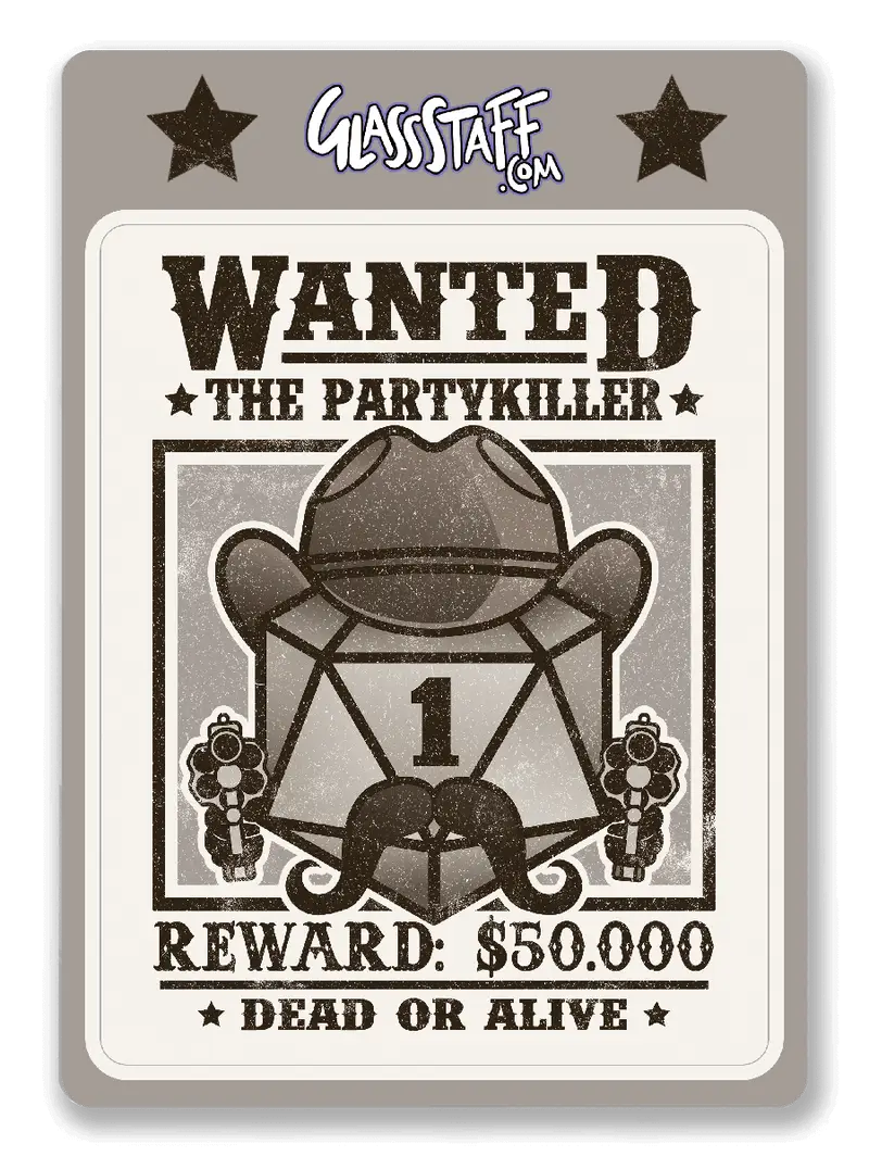 Sticker: Wanted Partykiller - Glassstaff - Accessories