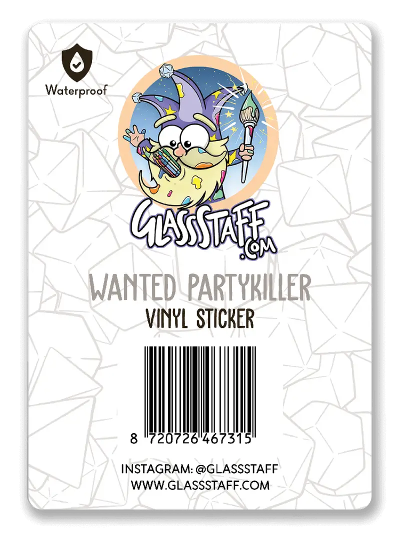Sticker: Wanted Partykiller - Glassstaff - Accessories