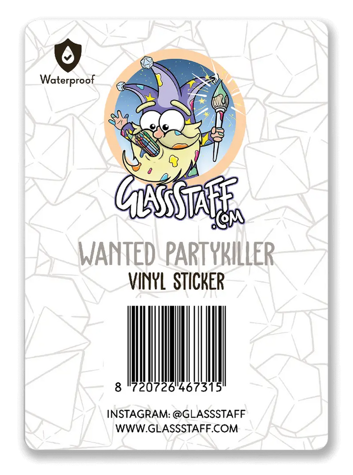 Sticker: Wanted Partykiller - Glassstaff - Accessories