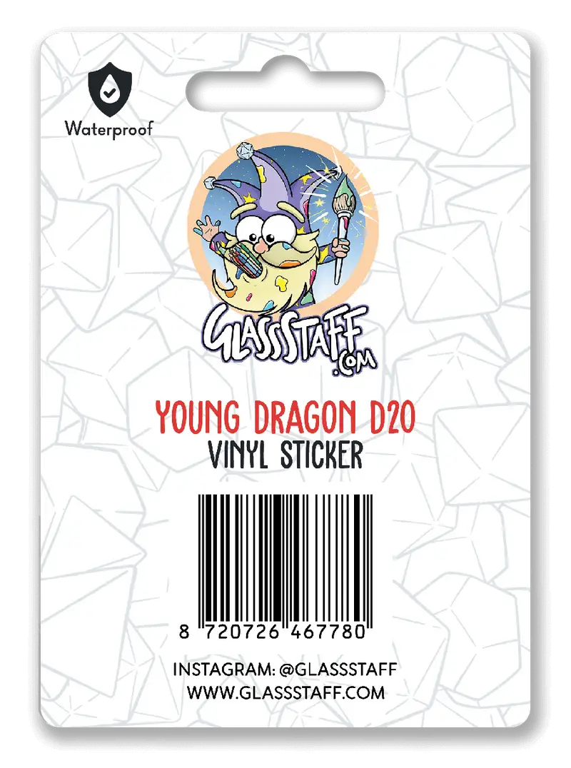 Sticker: Young Dragon d20 - Glassstaff - Accessories