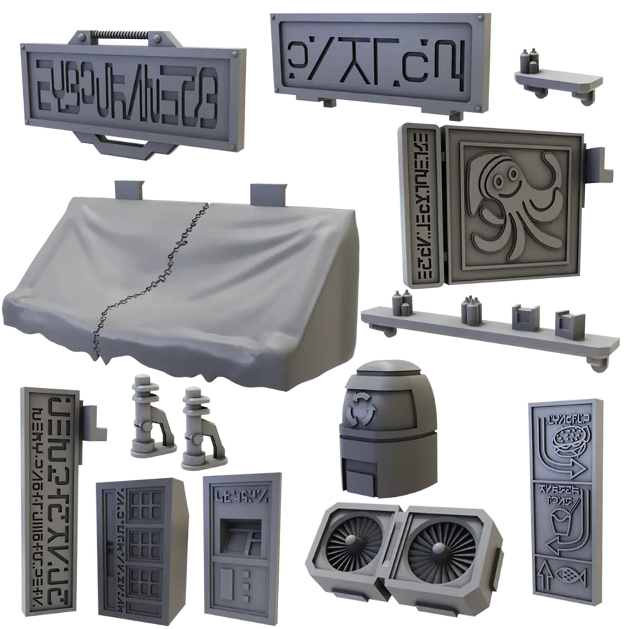 Terrain Crate: Sci-Fi Terrain - Battlezone Street Accessories - Mantic Games - Accessories