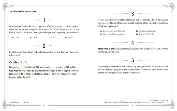 The Düngeonmeister Book of RPG Trivia (EN) - Adams Media - Roleplaying Games