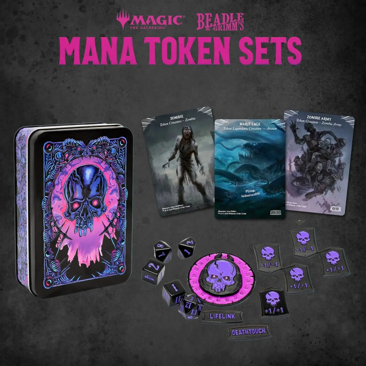 Token Set: Magic the Gathering - Mana - Black - Beadle & Grimm - Accessories