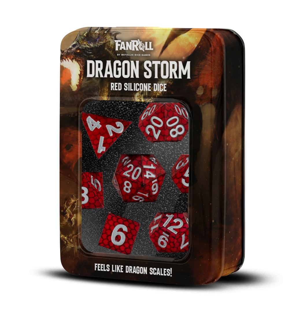 Dragon Storm Silicone Dice Set: Red Dragon Scales