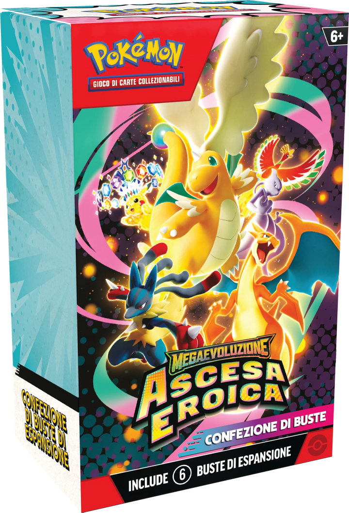 Pokémon TCG: Megaevoluzione - Ascesa Eroica - Confezione di Buste (6 Booster) (IT)