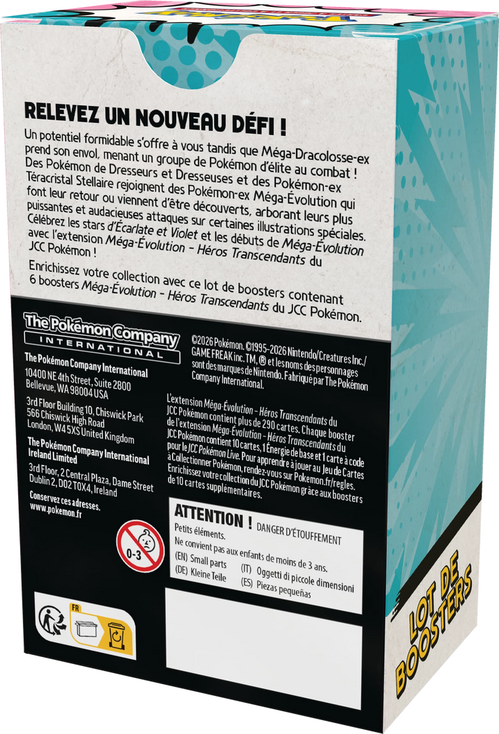 Pokémon TCG: Mega-Evolution - Héros Transcendants - Lot de Booster (6 Booster) (FR)