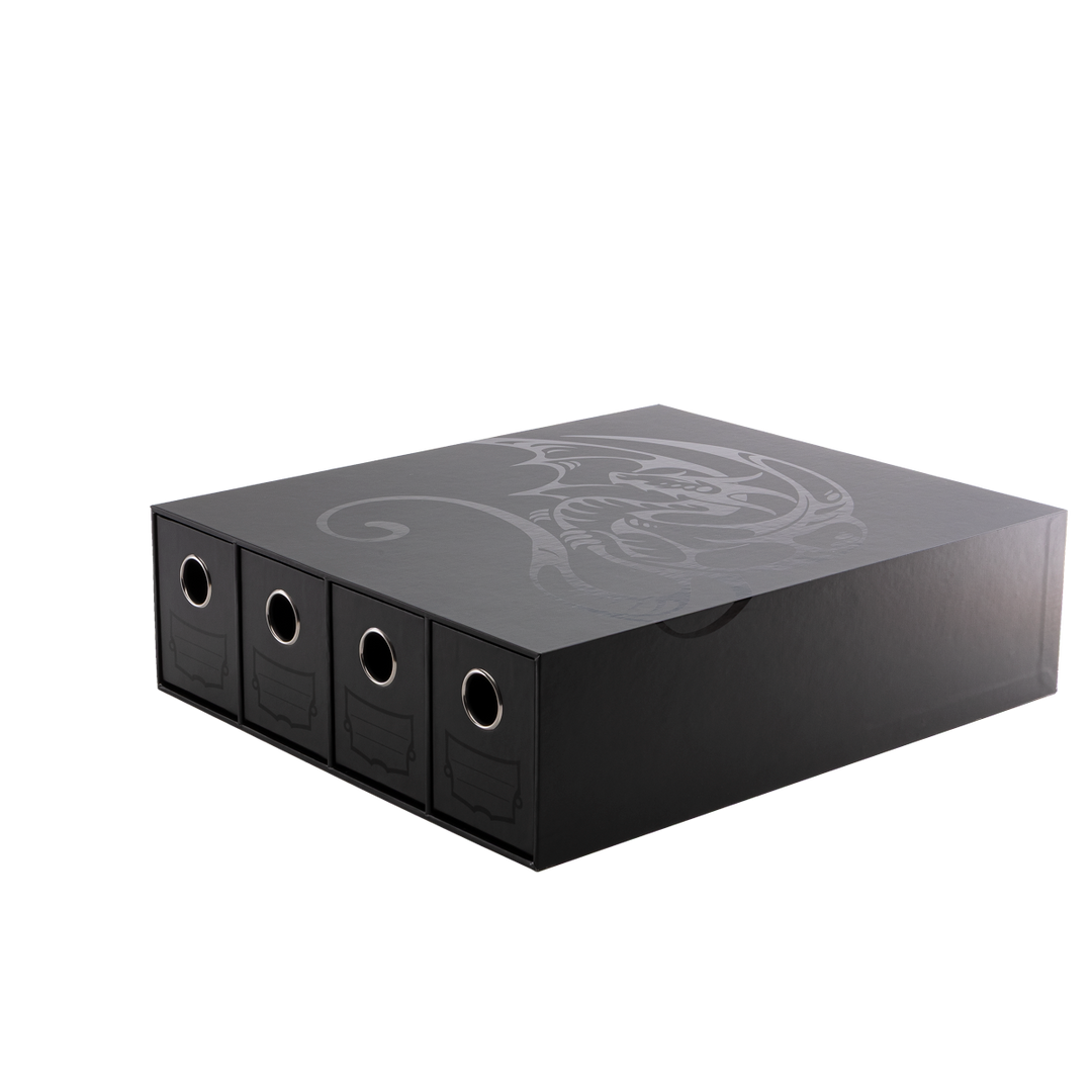 Card Drawers: Dragon Shield - Fortress - 4 Drawers - Horizontal - Black