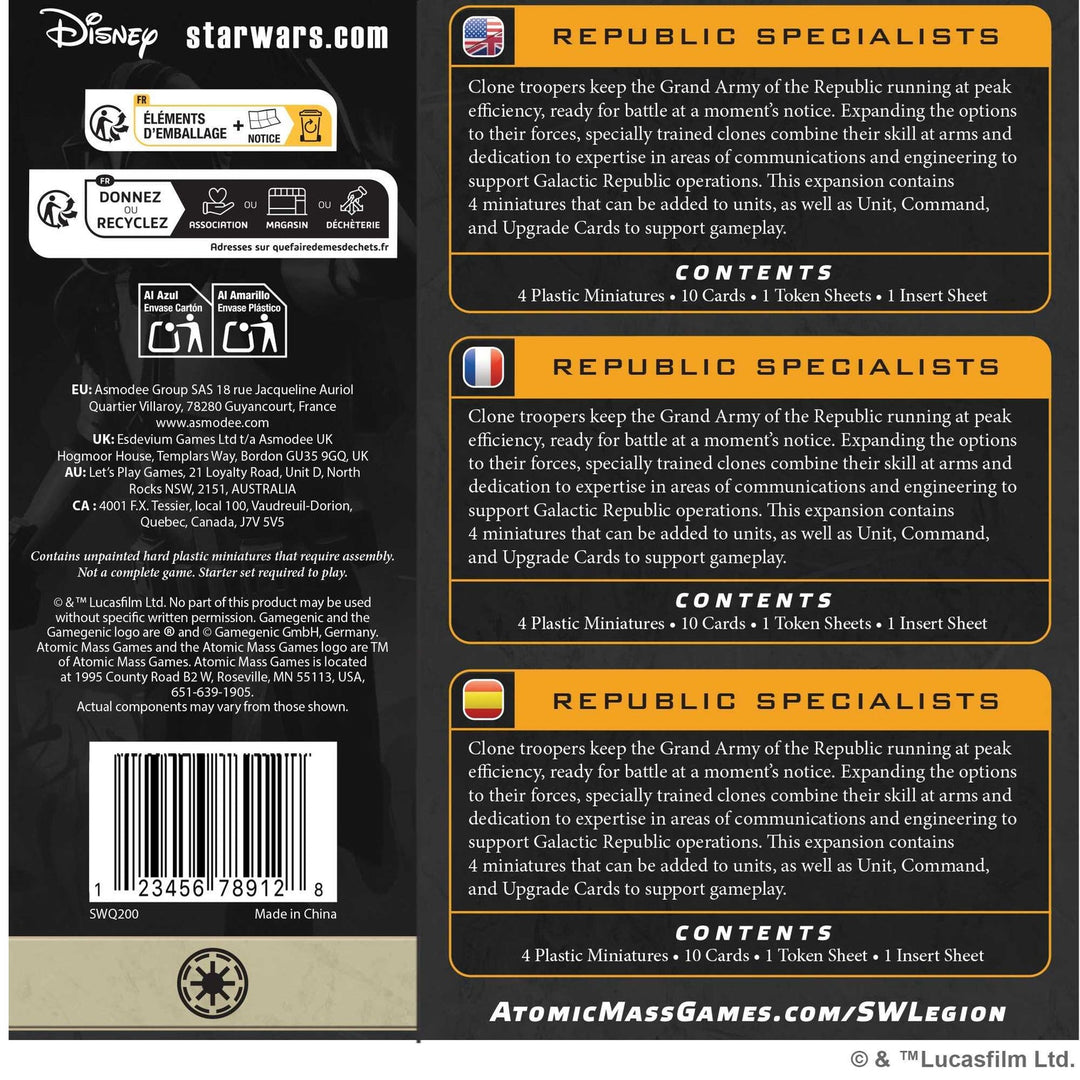 Star Wars: Legion - Republic Specialists (EN/DE/ES/FR)