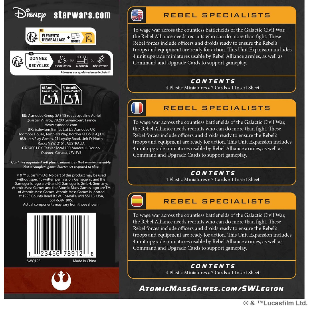 Star Wars: Legion - Rebel Specialists (EN/DE/ES/FR)