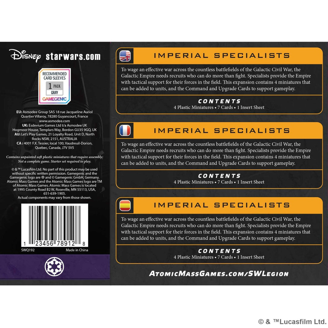 Star Wars: Legion - Imperial Specialists (EN/DE/ES/FR)