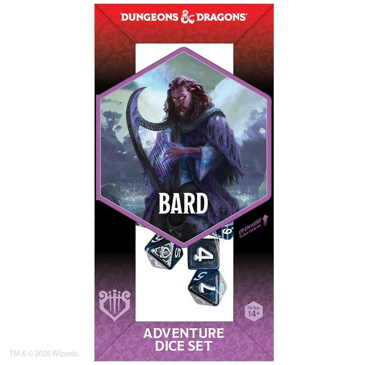 RPG Dice Set: Dungeons & Dragons - Adventure Dice - Bard (Blue, Black)